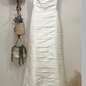 Alfred Angelo White Strapless Wedding Dress